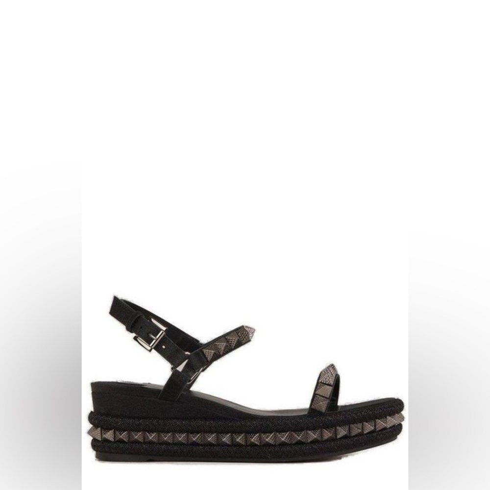 Christian Louboutin Cataclou 60mm Black Studded Wedge New Condition